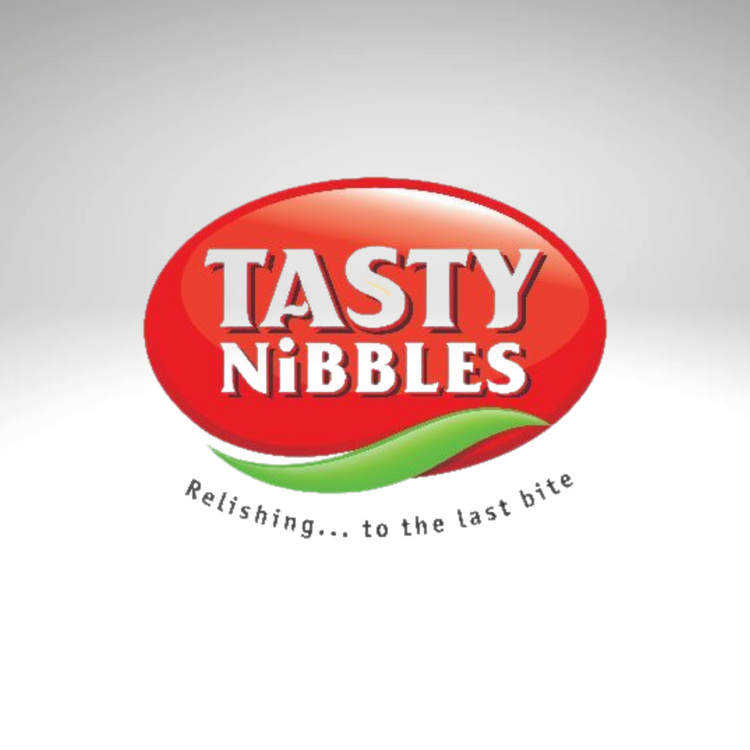 Tasty Nibble logo, featuring the brand name in stylish, inviting font, representing high-quality Indian snacks and ingredients.