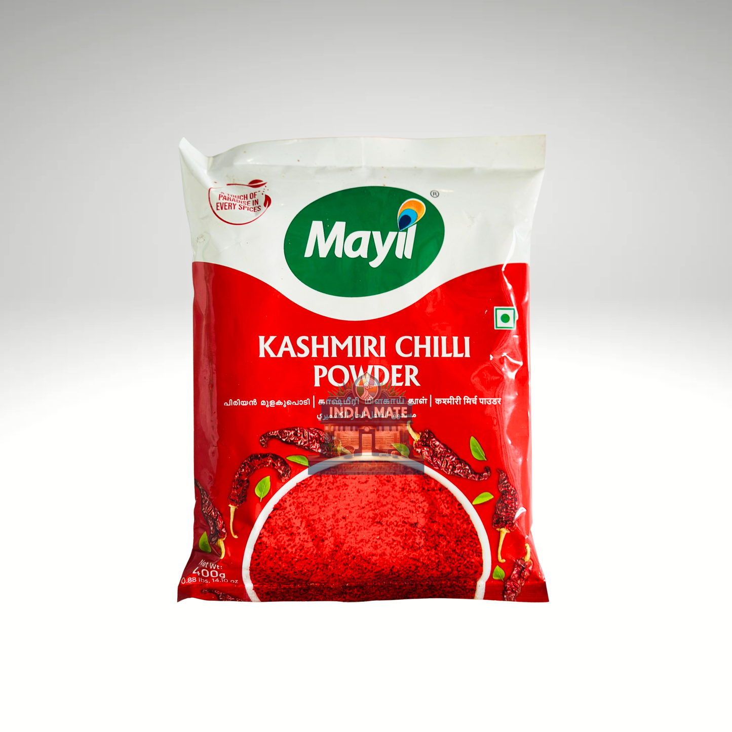 Mayil Chilli Kashmiri Powder – Mild red chili powder for curries, gravies, and marinades. Adds colour and flavour to Indian dishes.