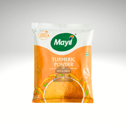 Mayil Turmeric Powder – Pure ground turmeric (haldi) for curries, gravies, and marinades. Vibrant, aromatic, and natural.