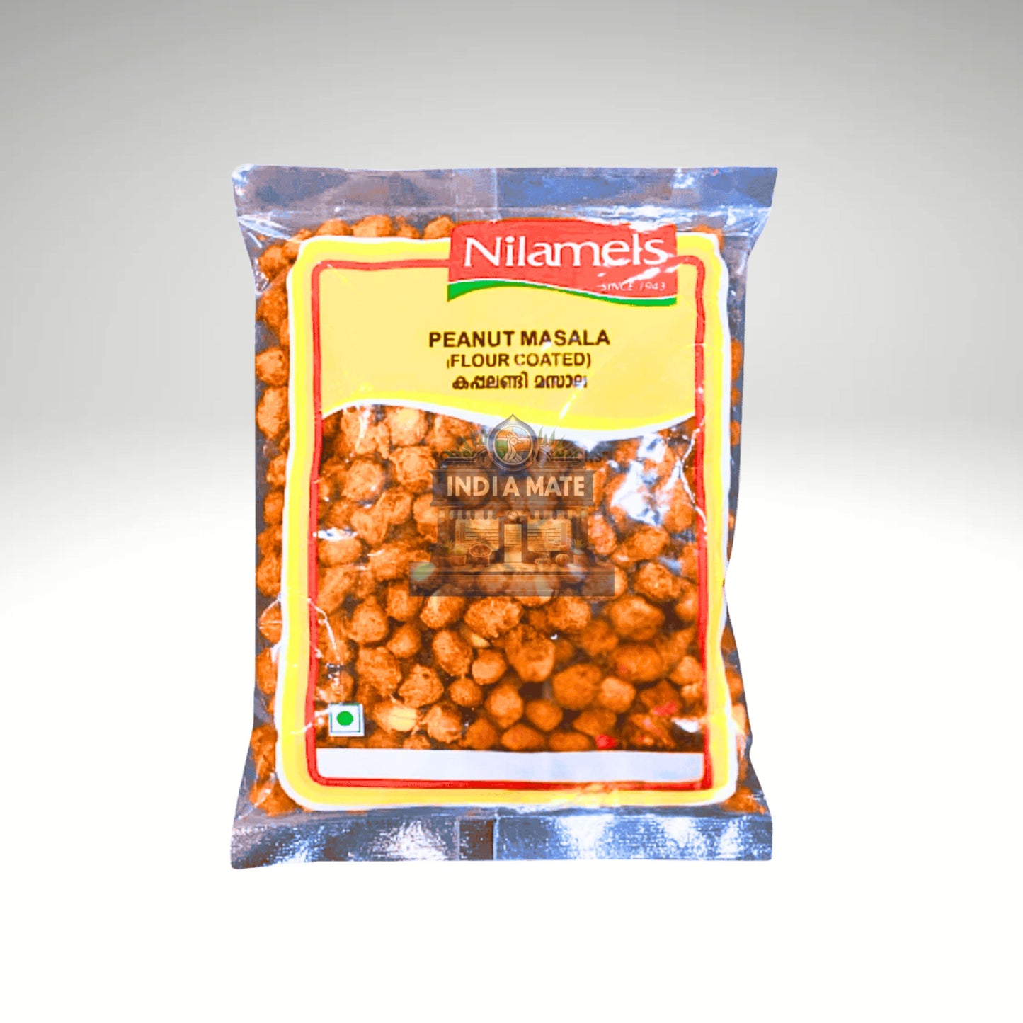 Packaged peanut masala with Nilamels branding on a white background