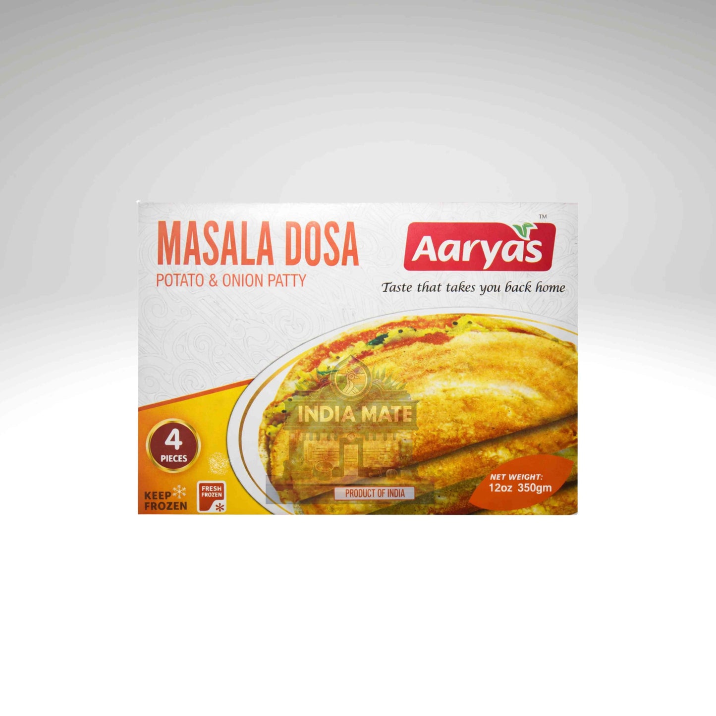 Aaryas Masala Dosa packaging on a white background