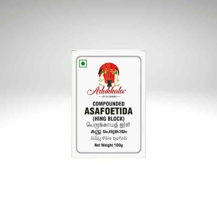 Adukkala Compounded Asafoetida Hing Block for Indian Cooking.