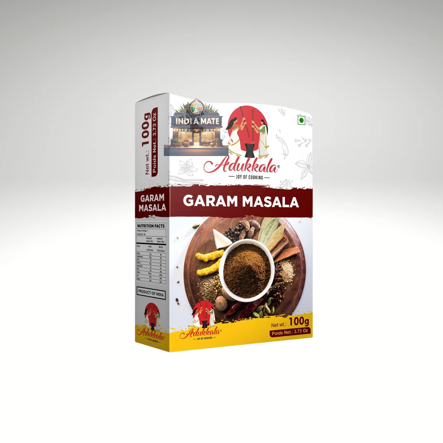 Adukkala Garam Masala packaging on a white background
