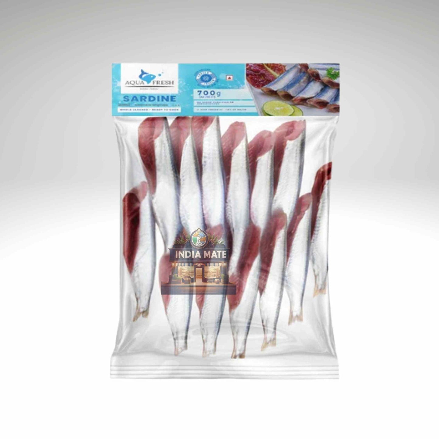 Packaged sardines with visible brand labels on a white background