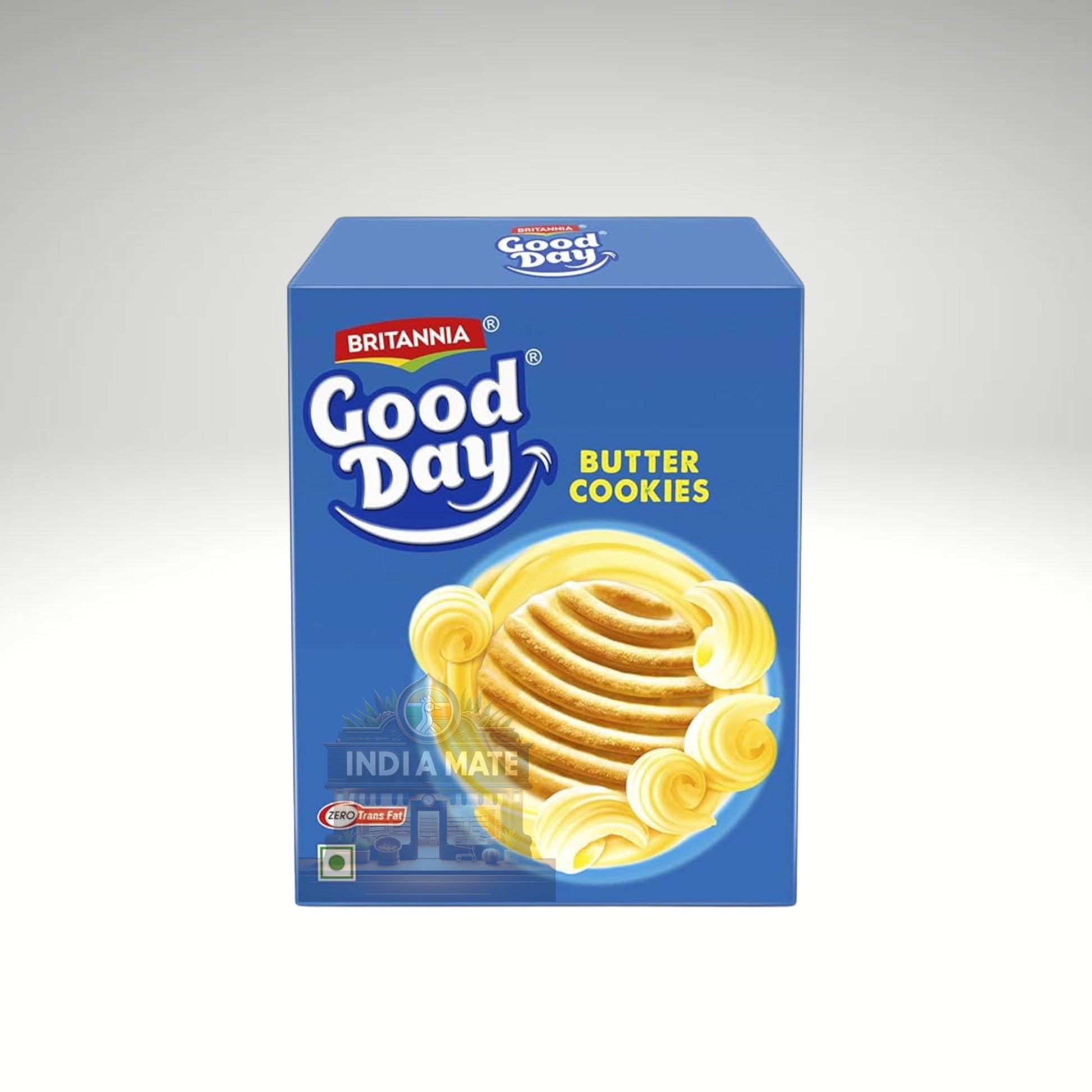 Britannia Good Day Butter Cookies – Crispy, golden butter cookies perfect for tea-time, available at IndiaMate
