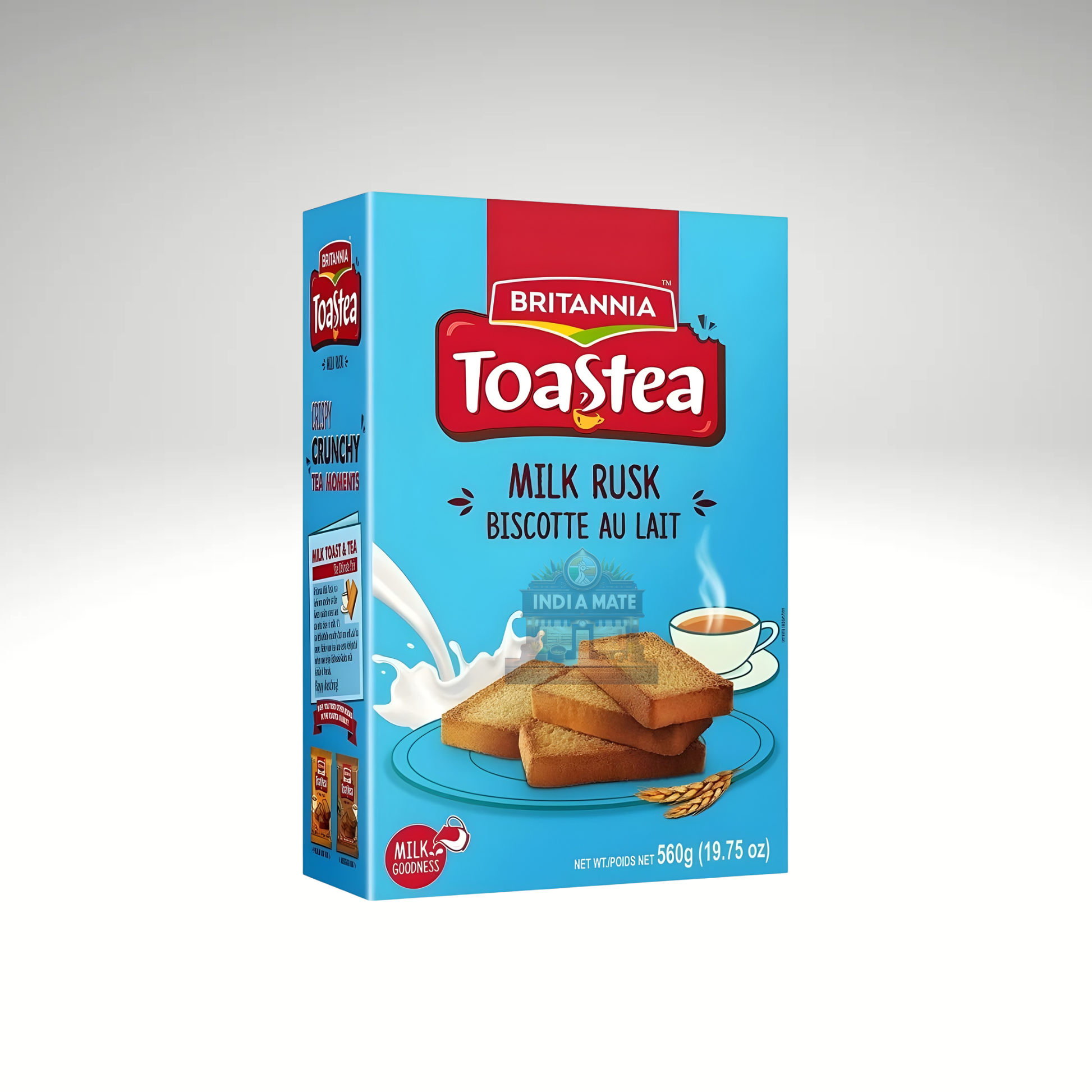 Britannia Toastea Milk Rusk – Crunchy and lightly sweetened wheat rusk, ideal for tea or coffee.