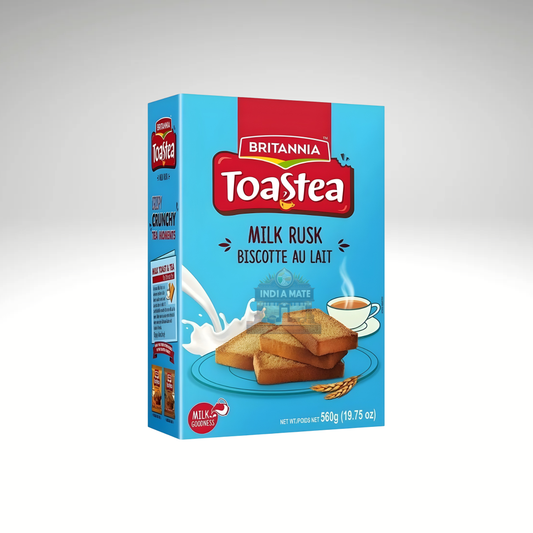 Britannia Toastea Milk Rusk – Crunchy and lightly sweetened wheat rusk, ideal for tea or coffee.