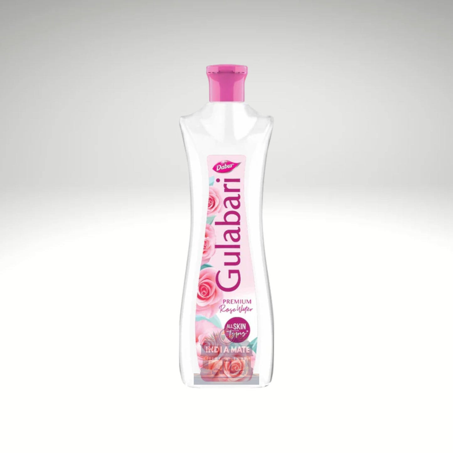Gulabari bottle with floral design on a white background