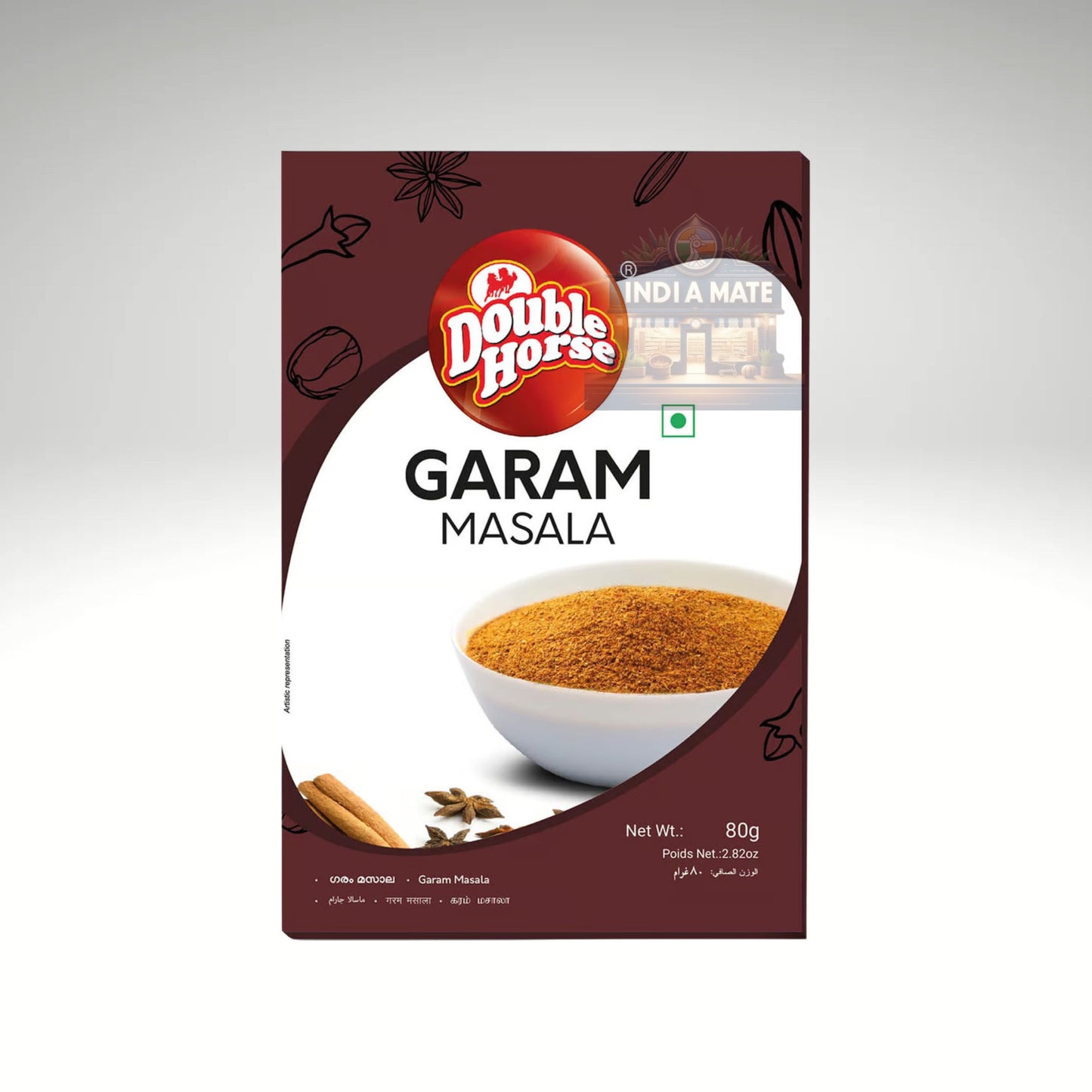 Double Horse Garam Masala packaging on a white background