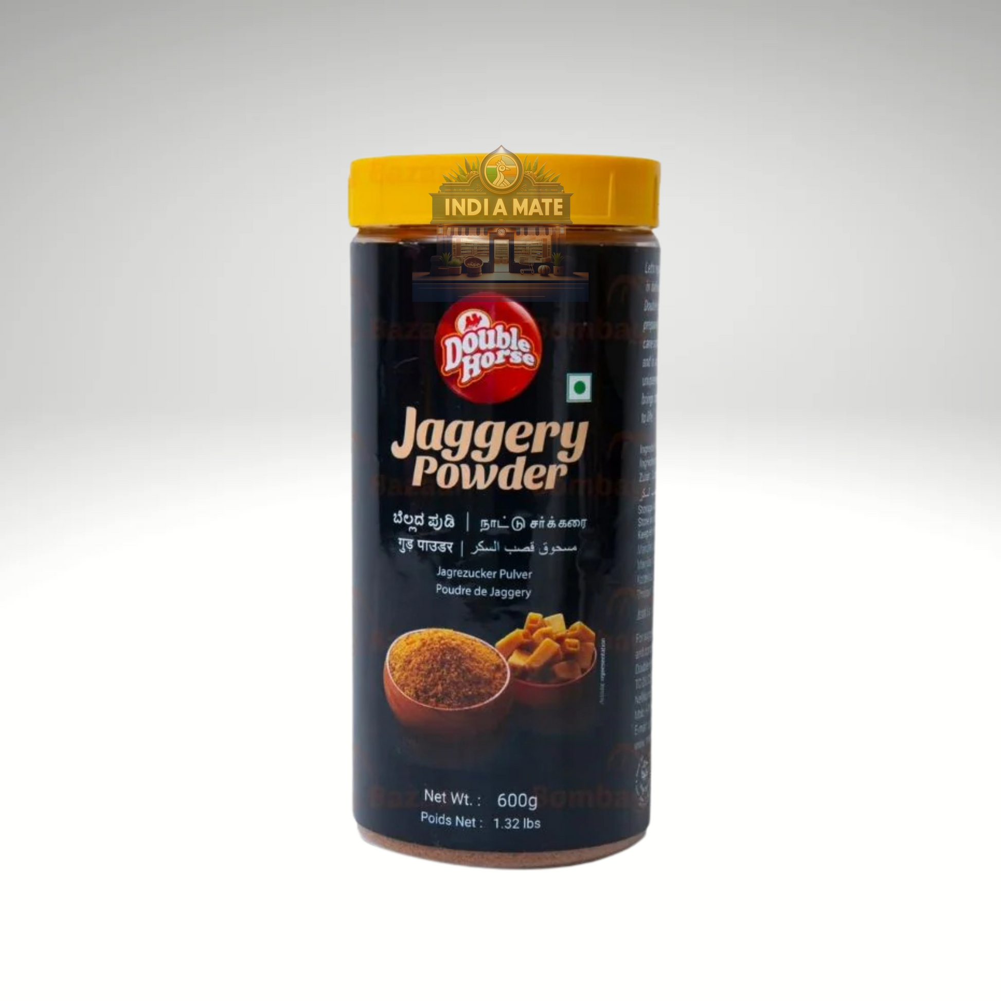 Double Horse Jaggery Powder – Natural and unrefined powdered jaggery for traditional Indian sweets and beverages.