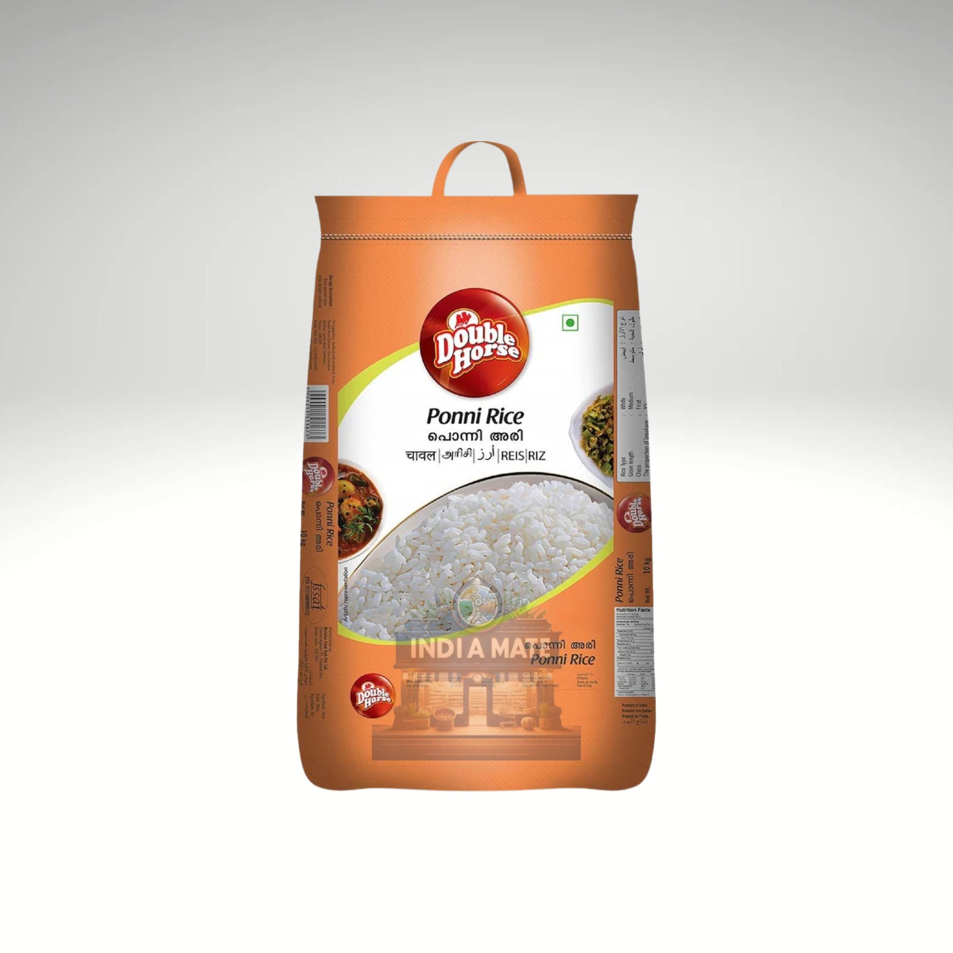 Double Horse Ponni Rice – Premium-quality rice for soft and flavorful South Indian meals, available at IndiaMate.