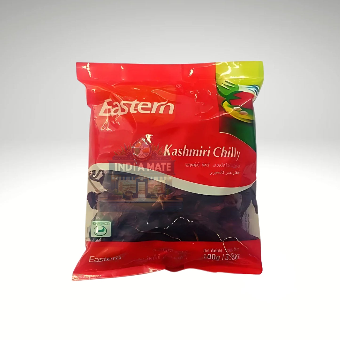 Red package of Kashmiri Chilly with 'Eastern' branding on a white background