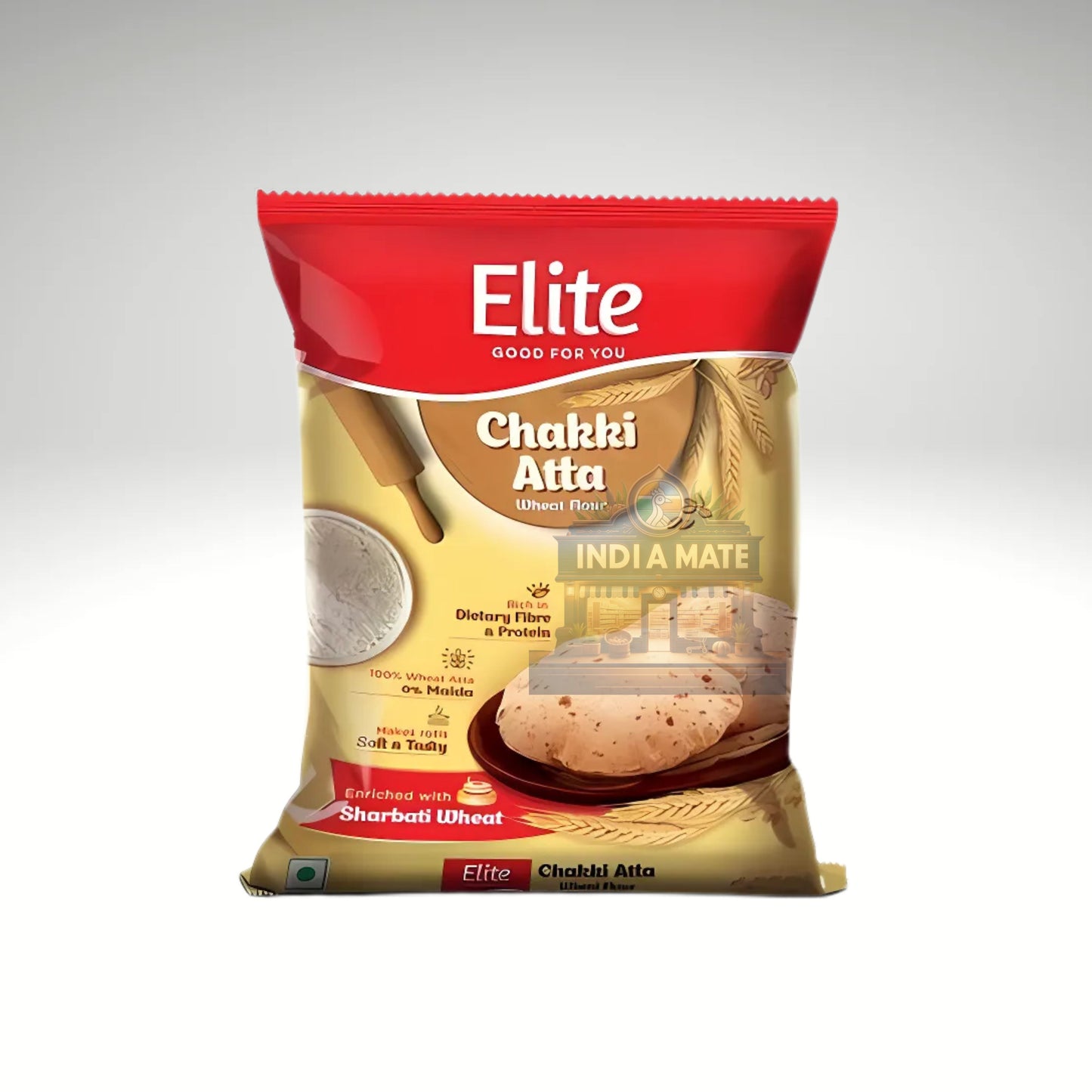 Elite Chakki Atta packaging on a white background