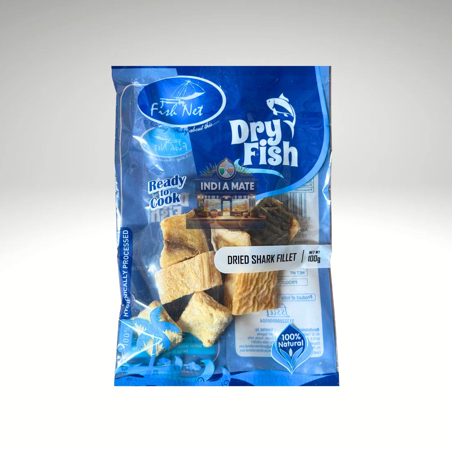 Fish Net Dry Shark Fish Cleaned – cleaned sun-dried shark fish for curries and seafood dishes. Sold by IndiaMate.