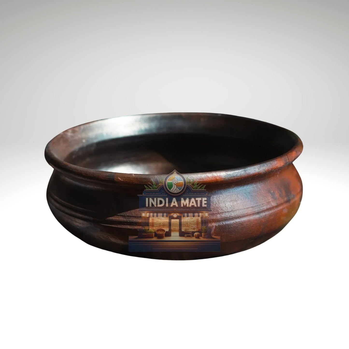 Gramika Premium Pre-Seasoned Clay Pot Chatti traditional Kerala cookware.