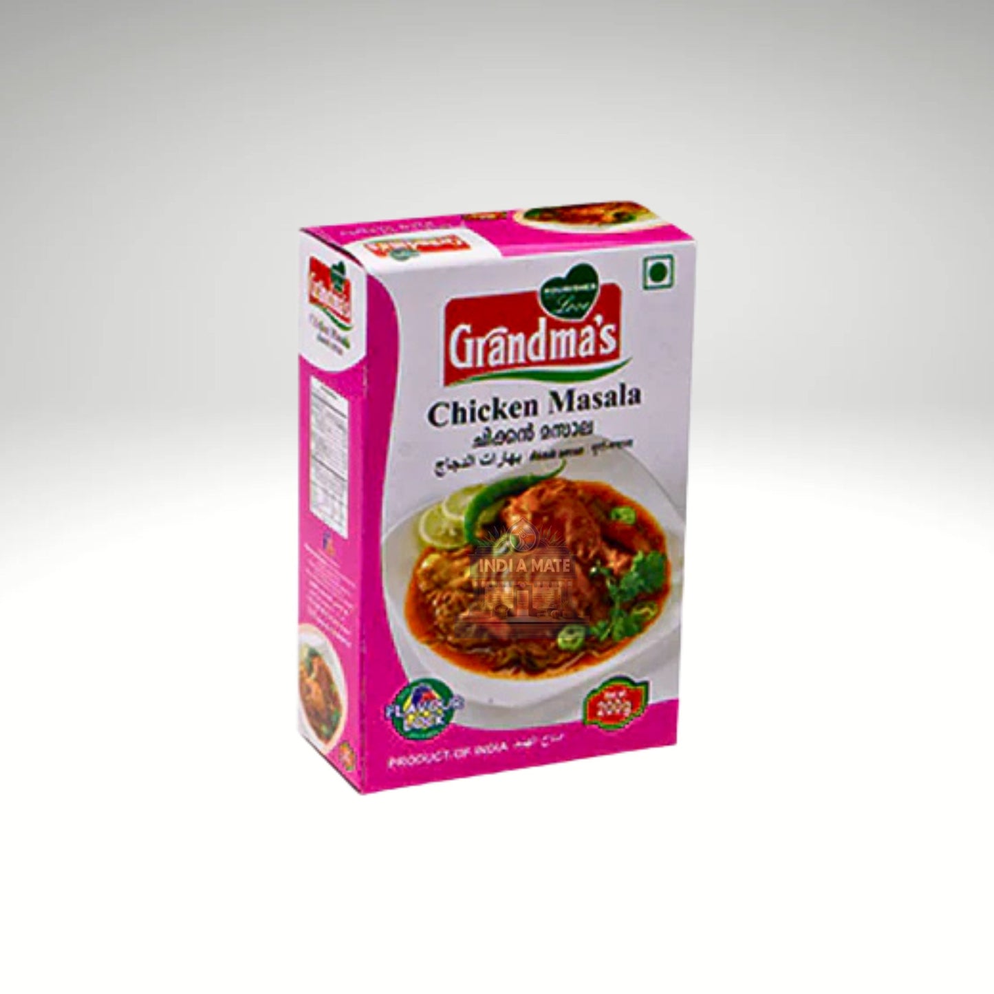 Box of Grandma's Chicken Masala on a white background