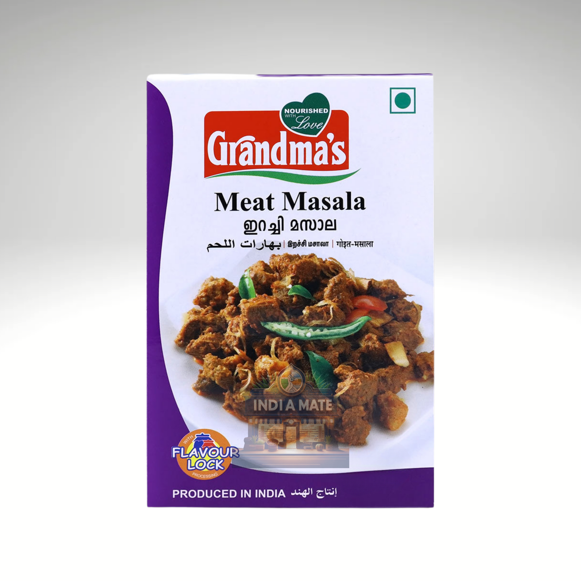 Grandma's Meat Masala packet – traditional Indian spice blend for meat curry