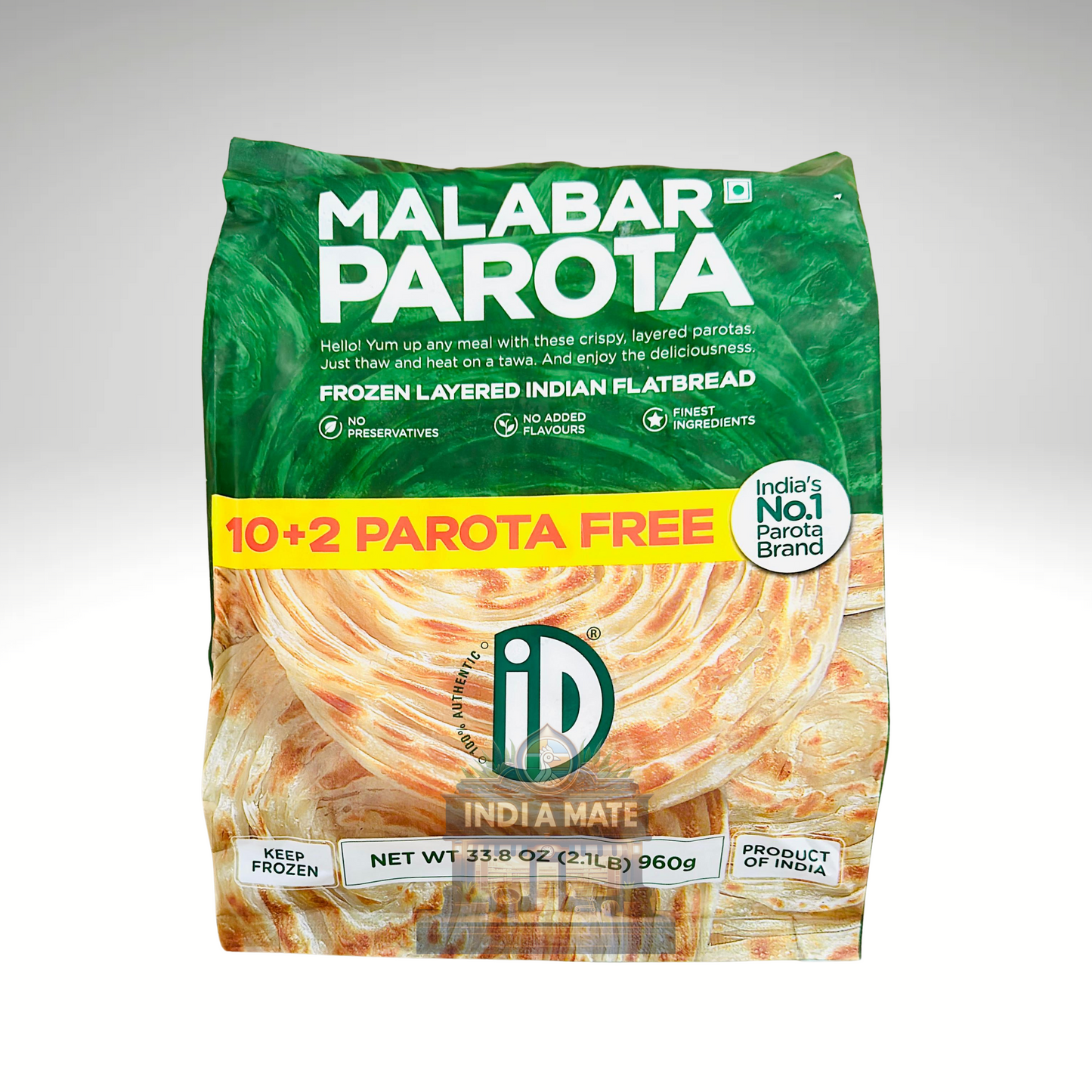 iD Malabar Porotta pack – authentic layered flatbread ready to heat and serve