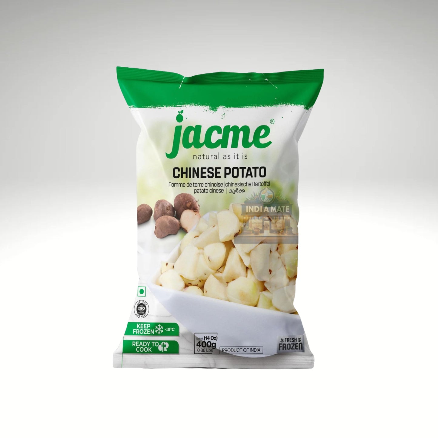 Jacme Chinese potato packaging on a white background