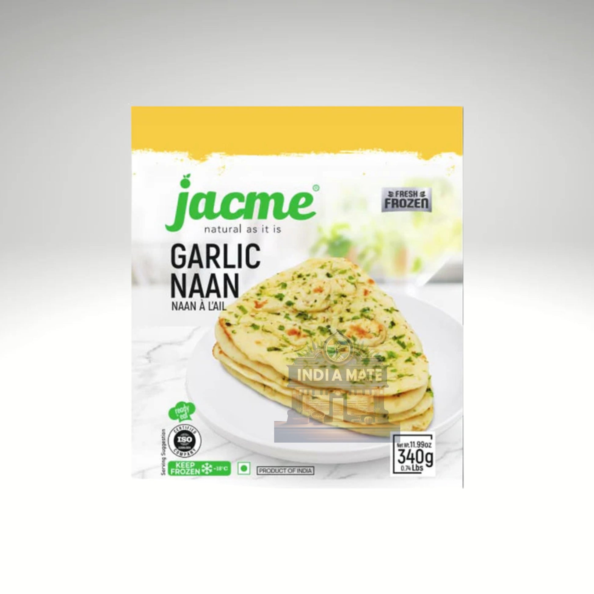 Jacme Garlic Naan – Soft and garlicky Indian flatbread, ideal for dipping and savouring, available at IndiaMate.
