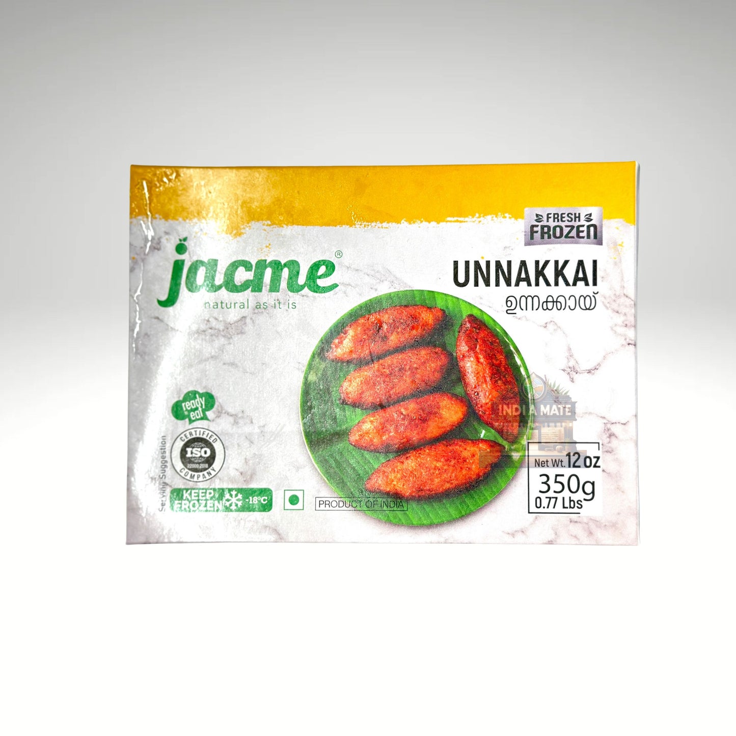 Packaged frozen food item with Jacme branding on a white background