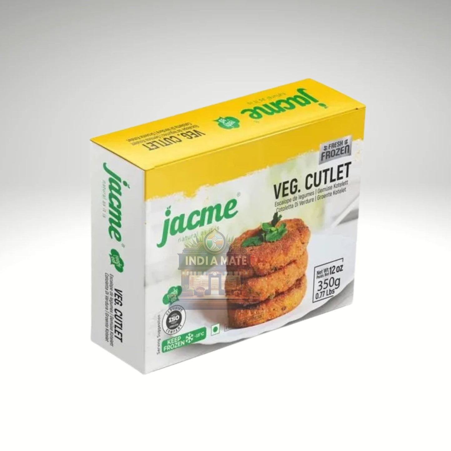 Box of Jacme Veg Cutlet on a white background