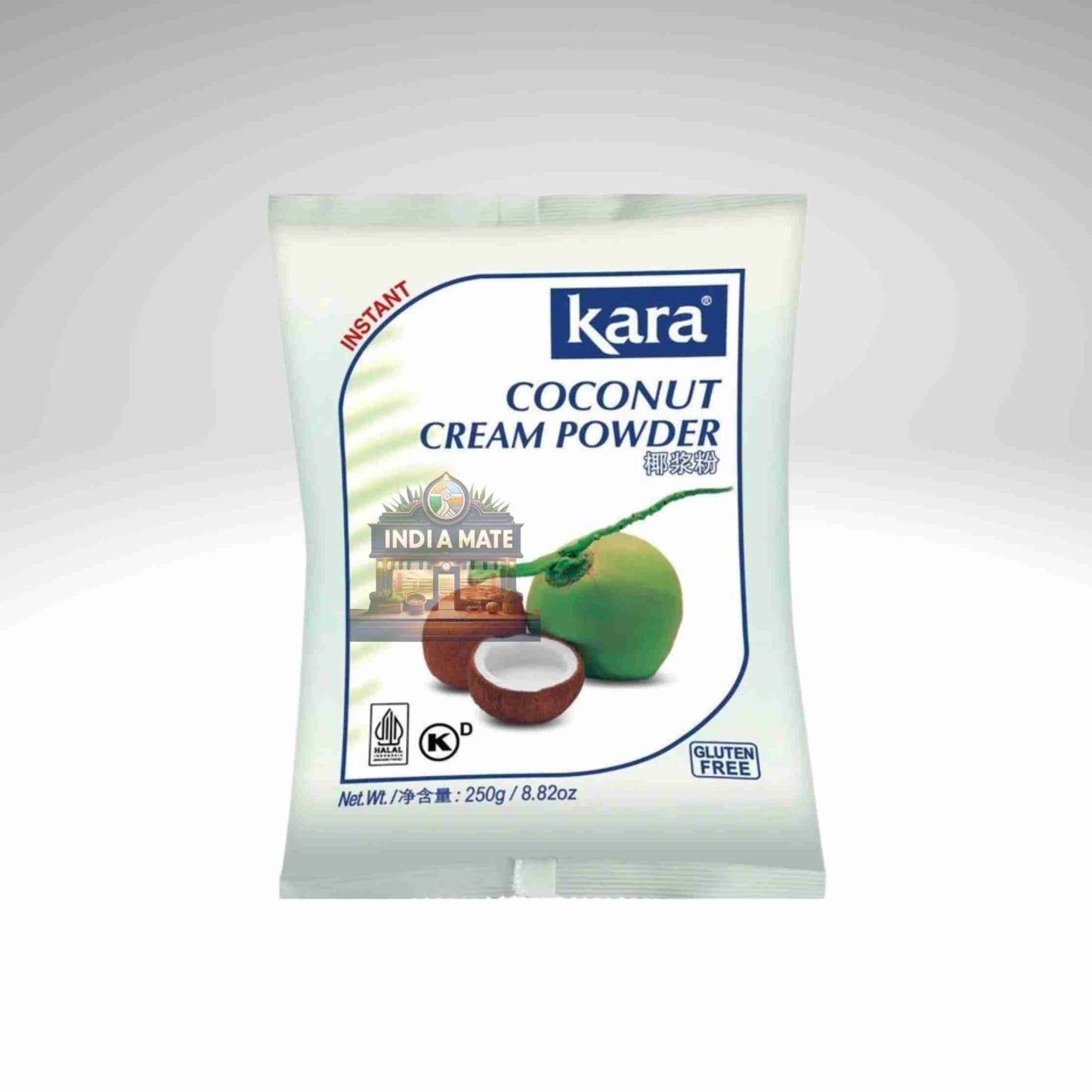 Kara Coconut Cream Powder package on a white background.