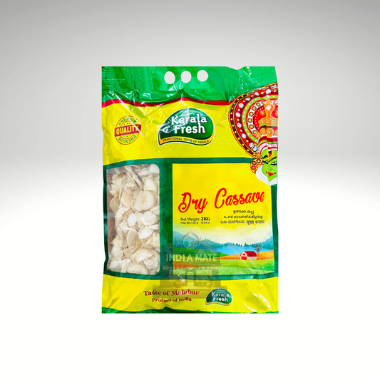 Kerala Fresh Dry Tapioca (Unakka Kappa) – dried cassava slices for traditional Kerala dishes.