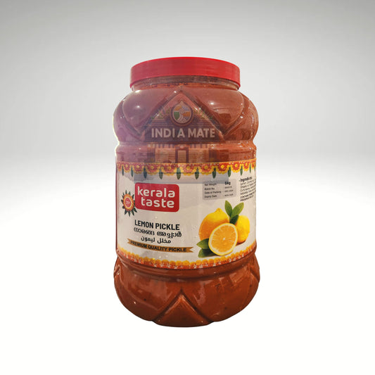 Kerala Taste Lemon Pickle 5kg – Spicy and tangy traditional lemon pickle, available at IndiaMate.