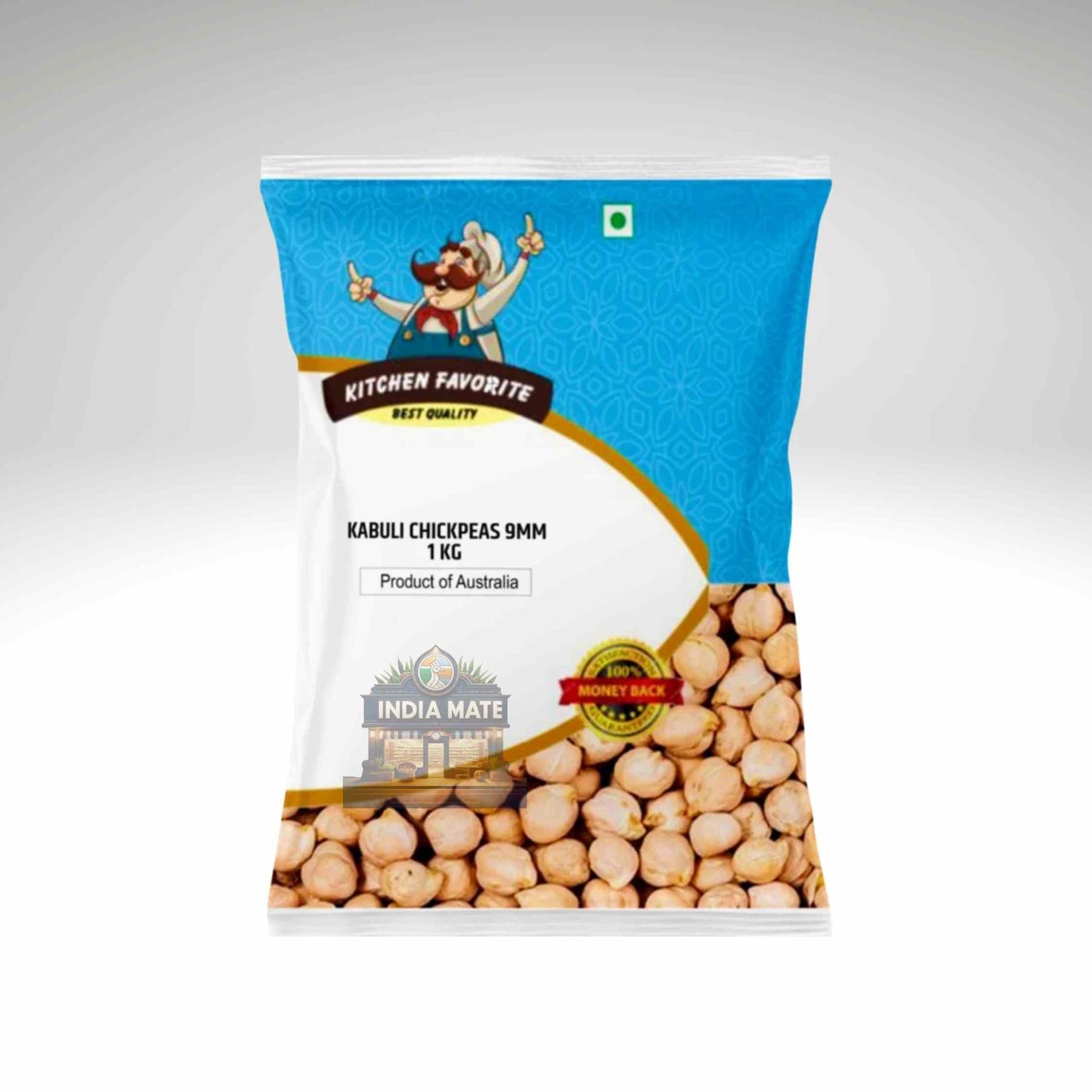 Kitchen Favorite Chick Peas packaging on a white background.