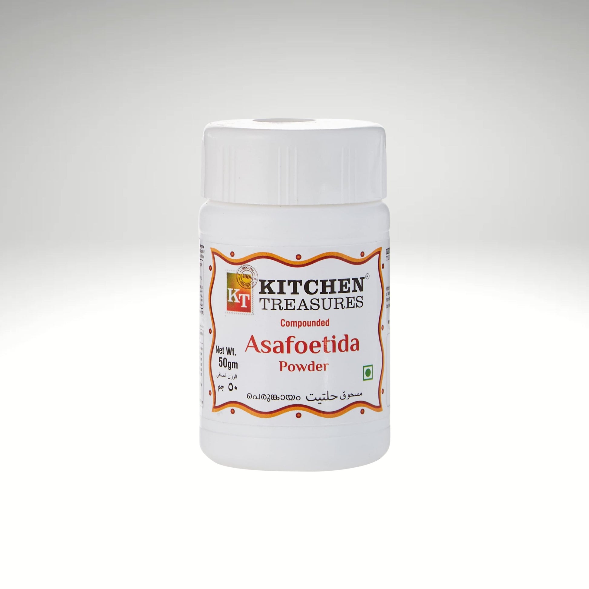 Kitchen Treasures Asafoetida (Hing) Powder – Aromatic spice for Indian curries, dals, and pickles, available at IndiaMate.