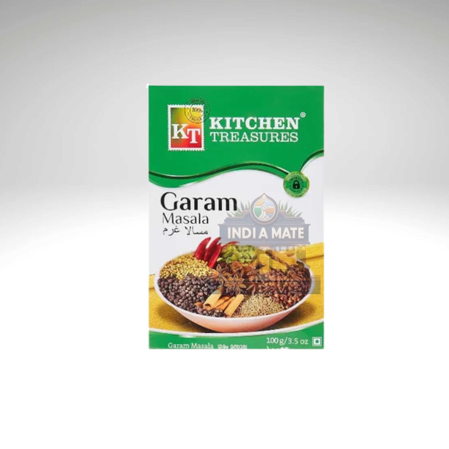 Kitchen Treasures Garam Masala packaging on a white background