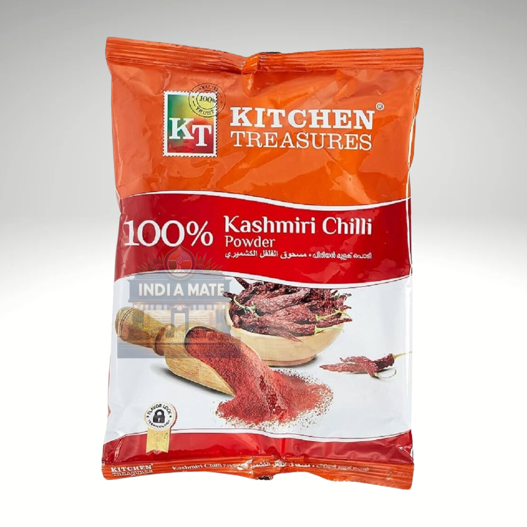 Bag of Kitchen Treasures Kashmiri Chilli Powder on a white background