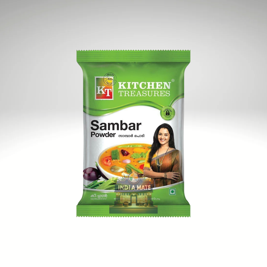 Kitchen Treasures Sambar Powder package on a white background