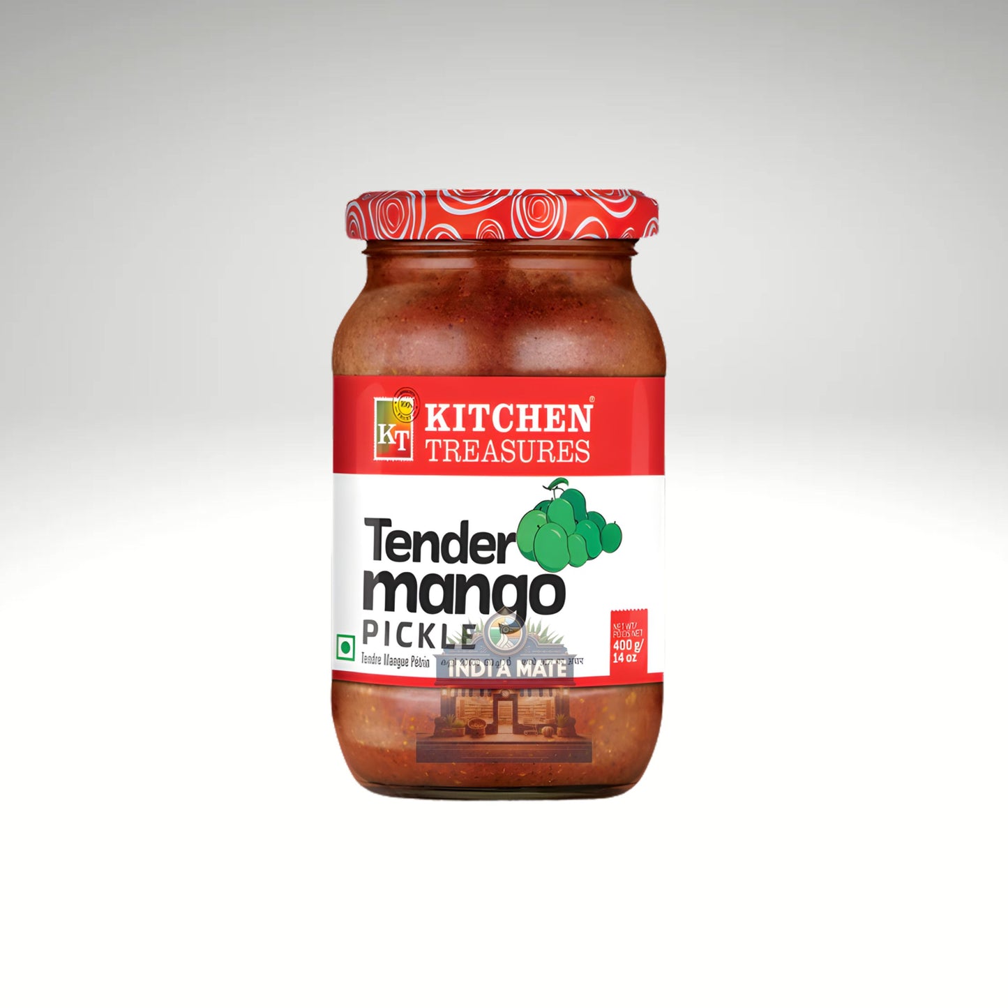 Kitchen Treasures Tender Mango Pickle (Kaccha Aam Achar) – tangy and spicy South Indian mango pickle. Sold by IndiaMate.