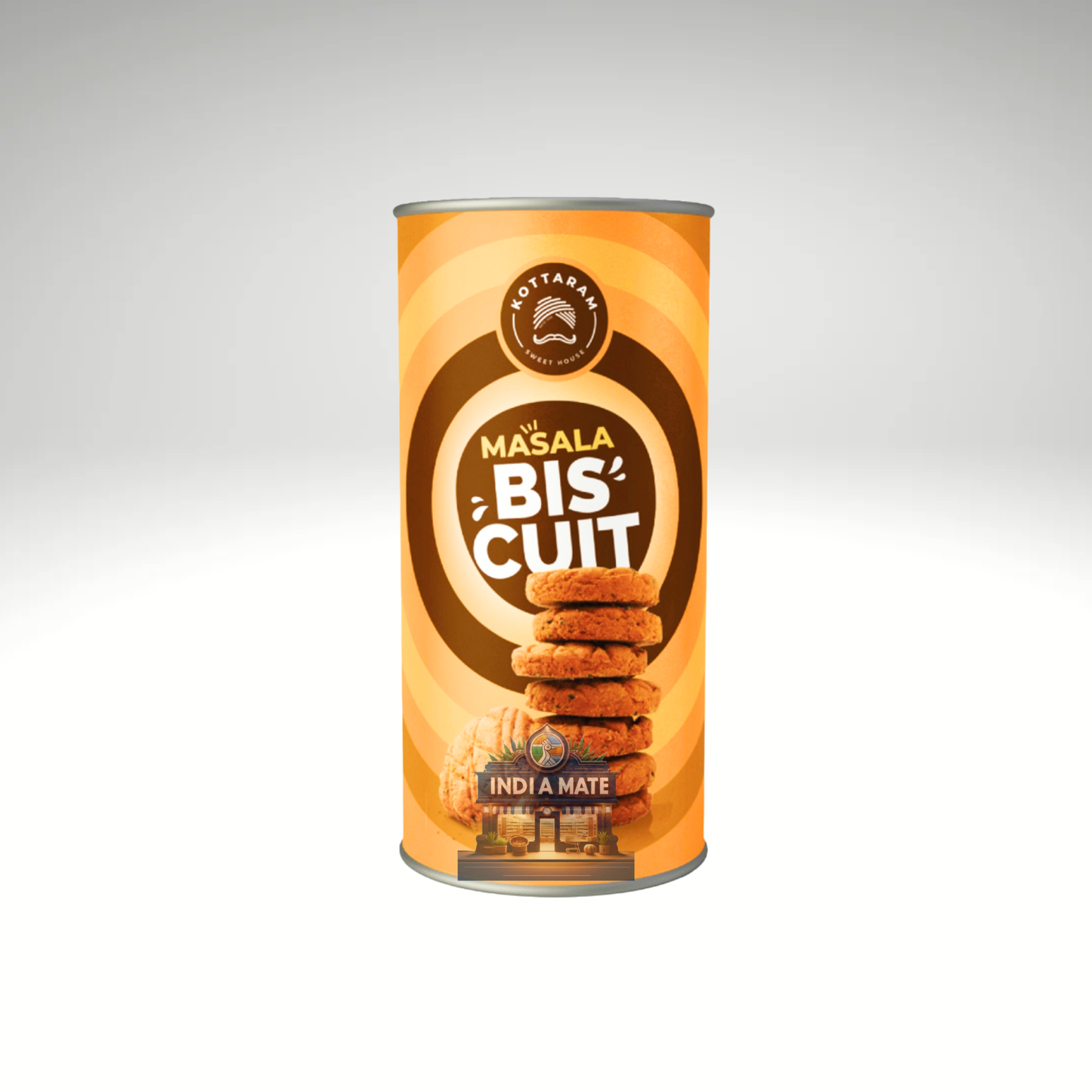 Kottaram Masala Biscuit - Spicy and crispy snack with aromatic spices, perfect for tea-time, available at IndiaMate.