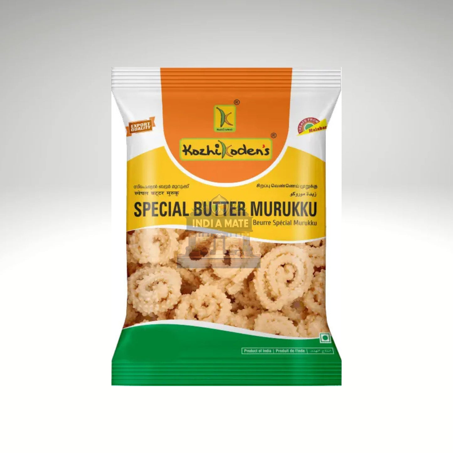 Packaged snack with 'Hachi Koden's' branding on a white background