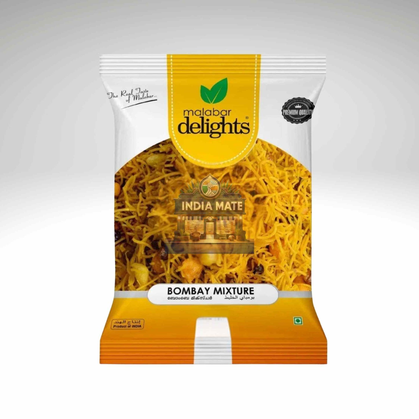 Packaged product with 'Malabar Delights' branding on a white background