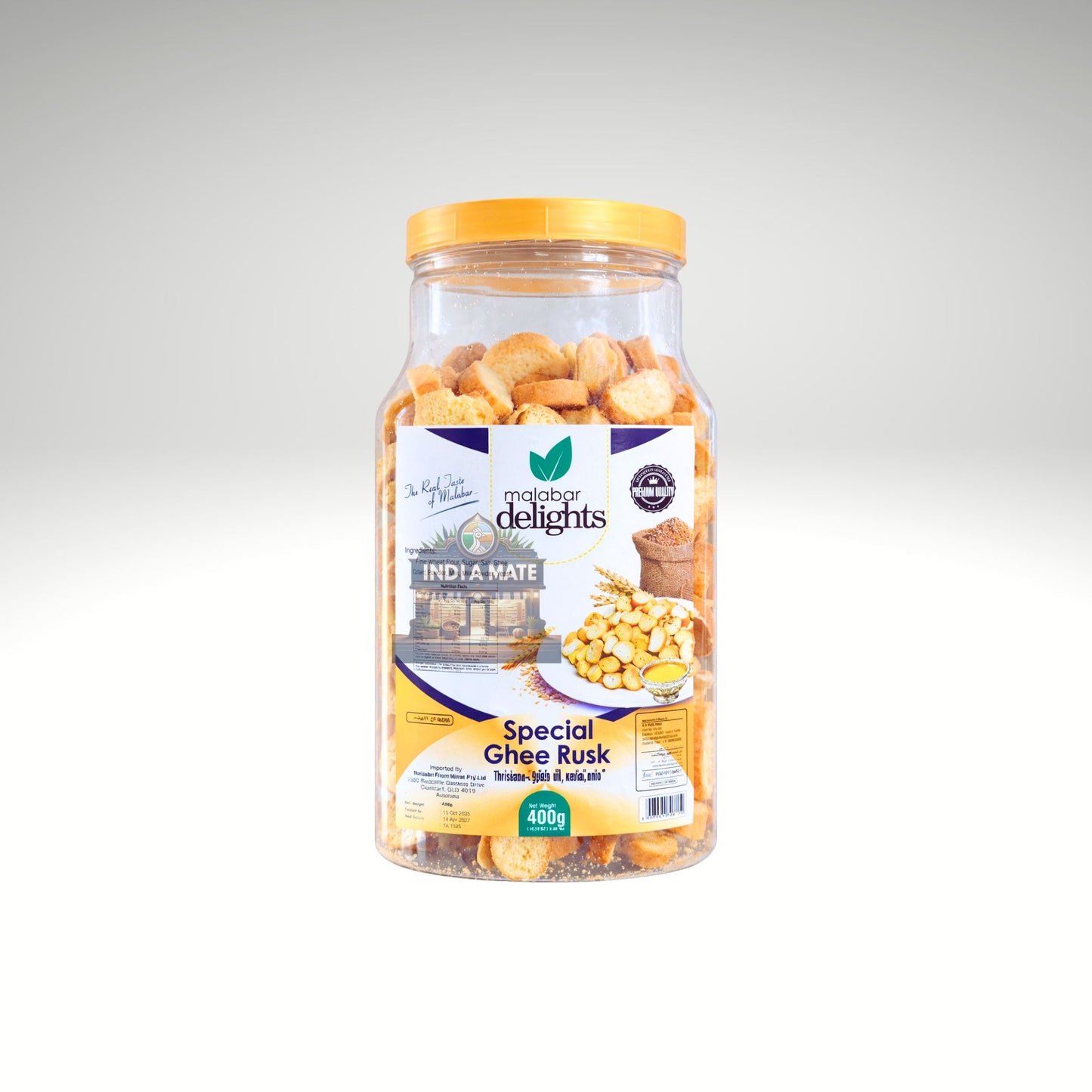 Malabar Delights Ghee Rusk Small buttery and crunchy tea-time snack.