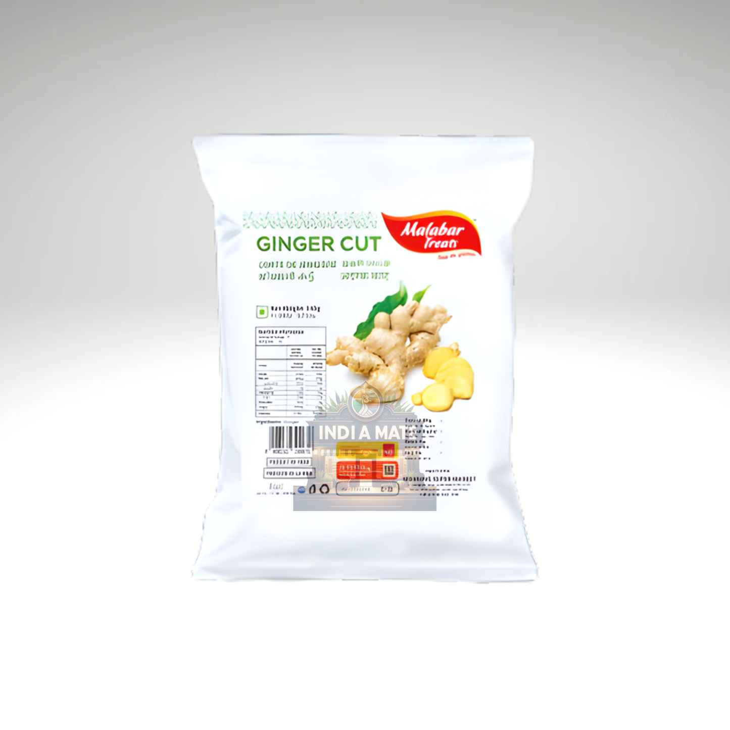 Packaged ginger product with visible brand name on a white background