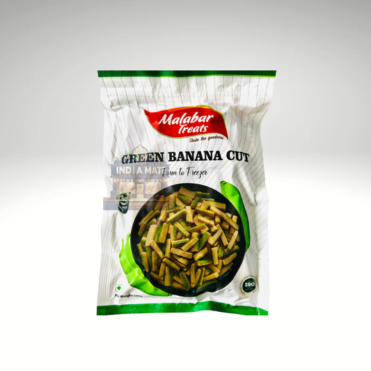 Malabar Treats Green Banana Cut – Fresh green banana pieces for cooking.