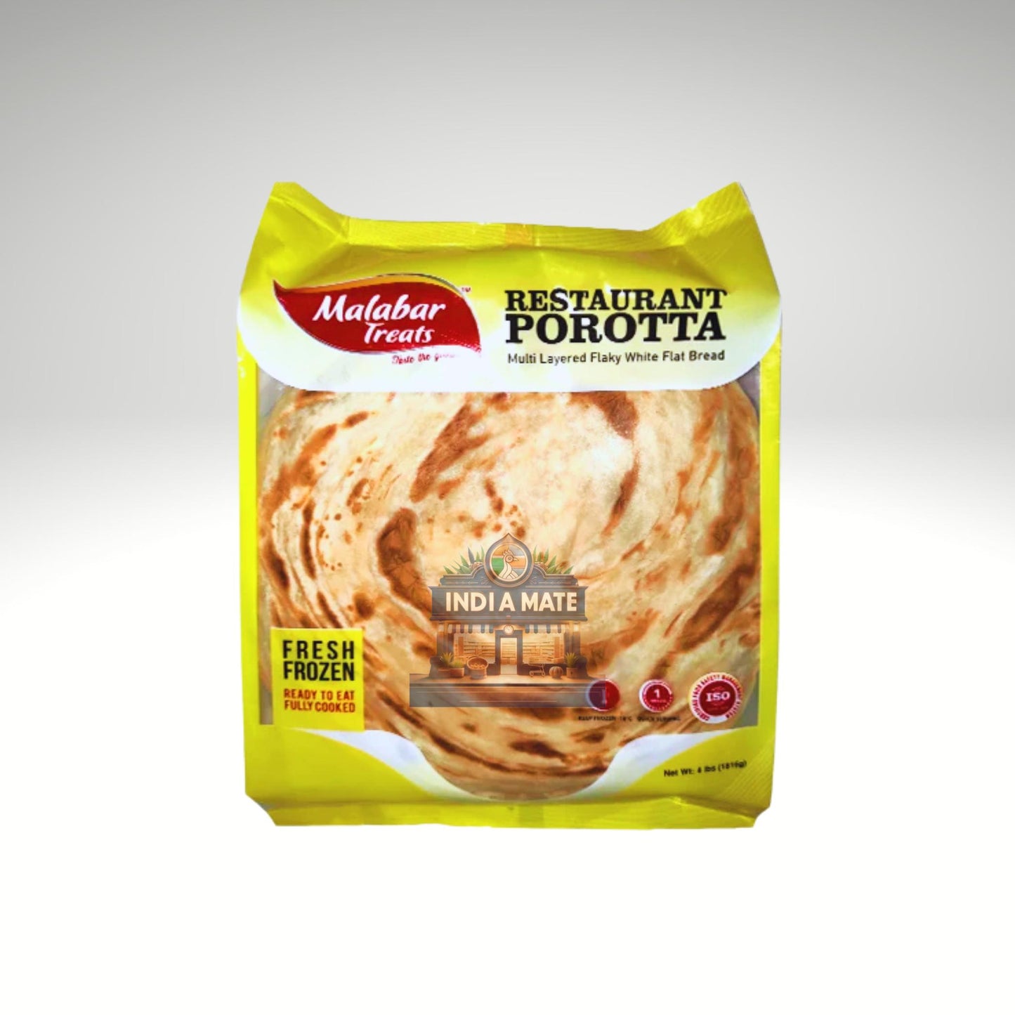 Malabar Treats Restaurant Porotta β soft and flaky South Indian layered flatbread.