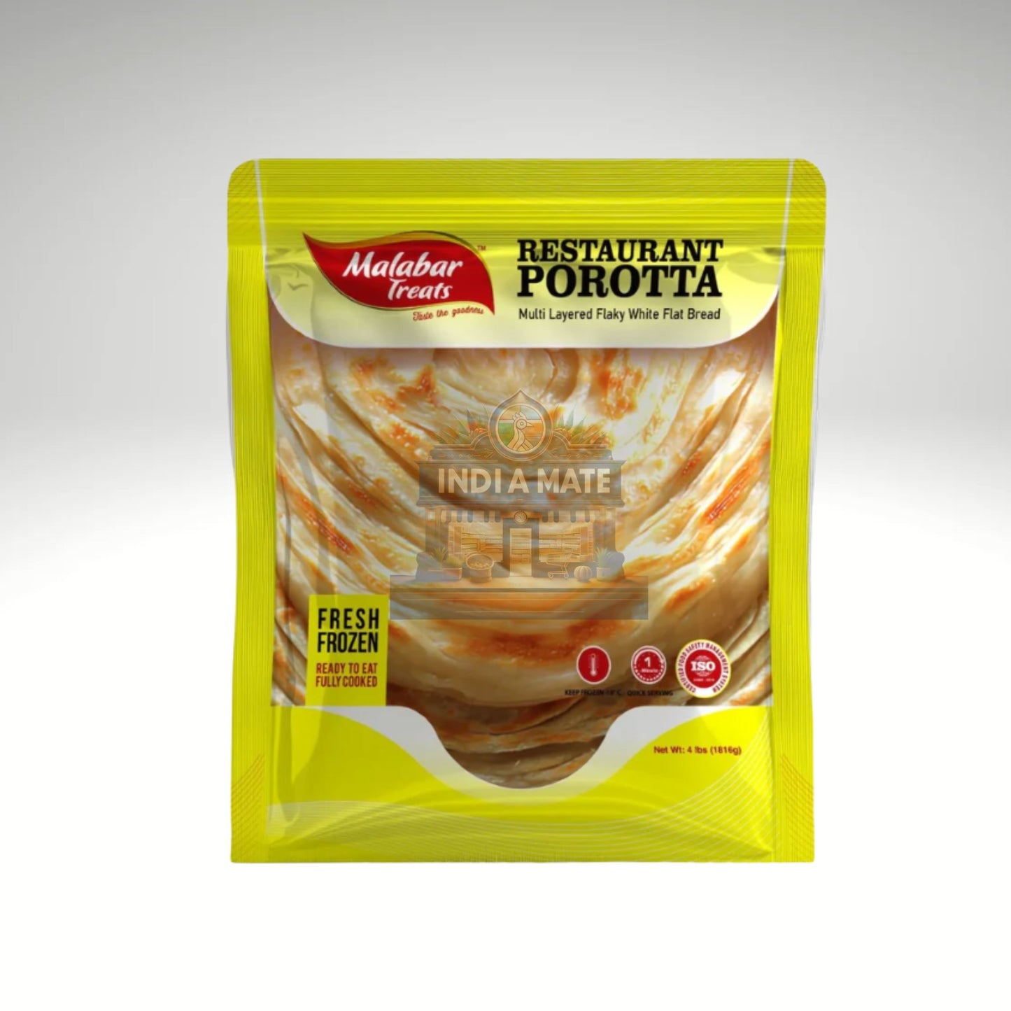 Malabar Treats Restaurant Porotta from IndiaMate, showcasing soft, flaky Kerala-style flatbreads.
