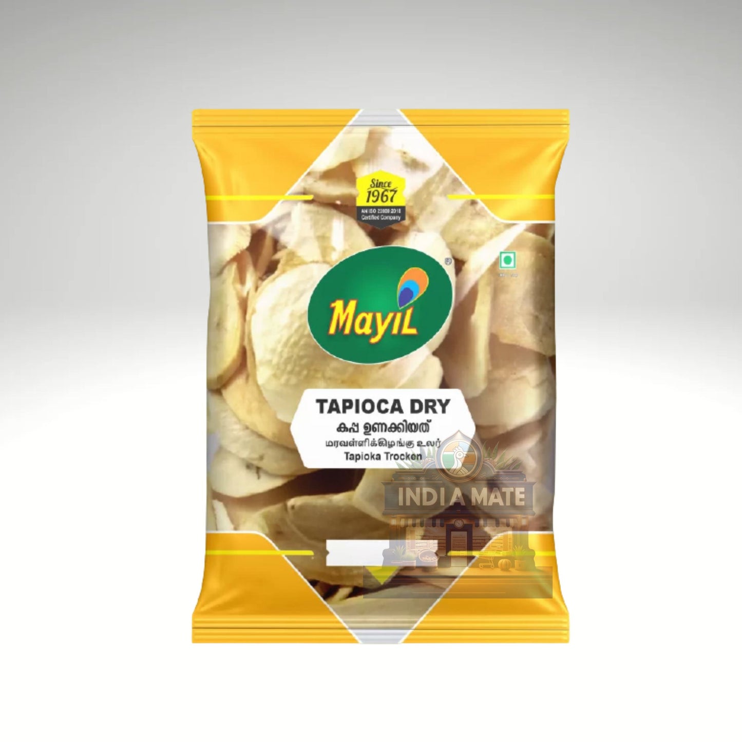 Mayil Dry Cassava (ഉണക്ക കപ്പ) – Sun-dried tapioca slices for traditional Kerala cooking, available at IndiaMate