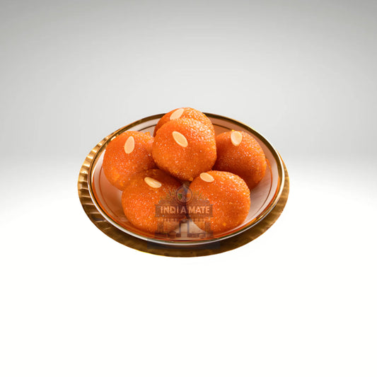 Motichoor Ladoo – Traditional Indian sweet made from tiny gram flour pearls