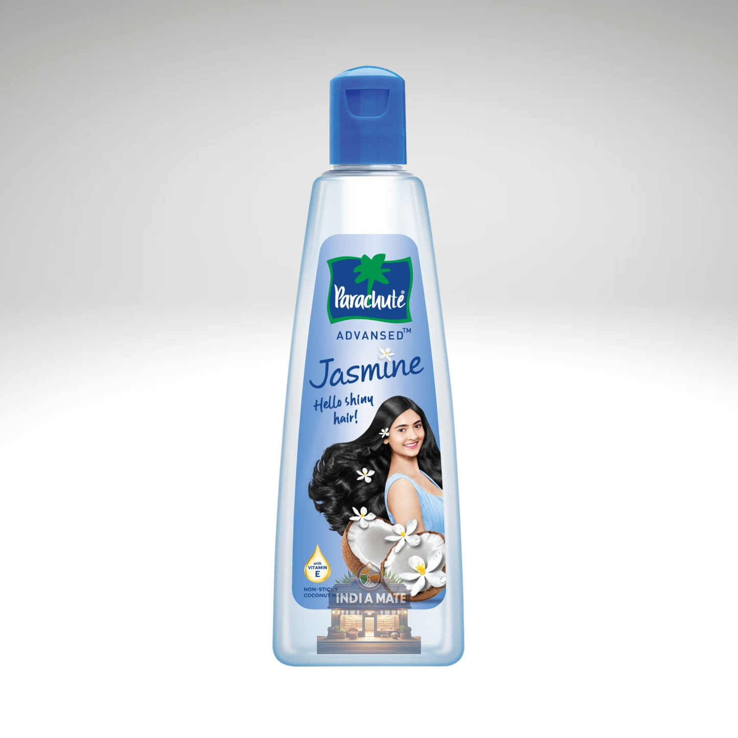 Parachute Advanced Jasmine hair care product bottle on a white background