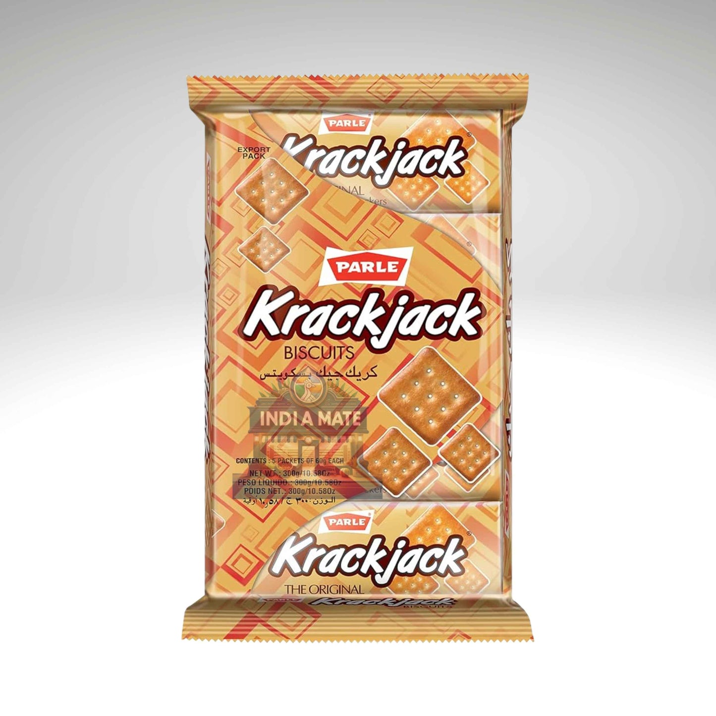 Parle Krack Jack Biscuits crispy lightly salted Indian snack biscuit pack