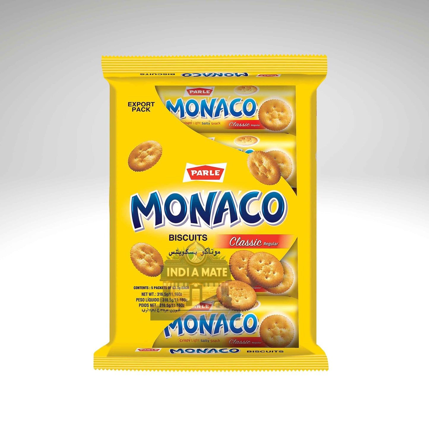 Parle Monaco Biscuits light crispy lightly salted snack biscuit pack