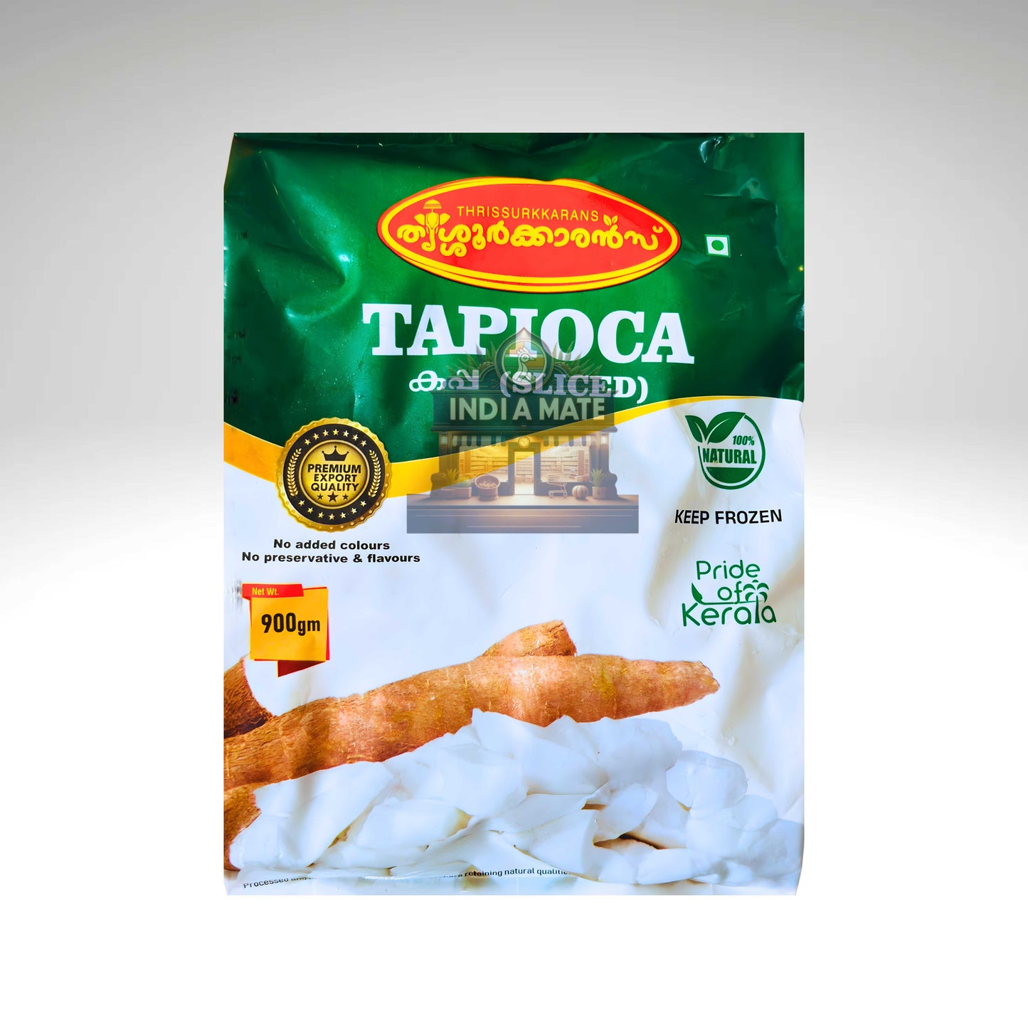 Packaged tapioca product with brand logo on a white background