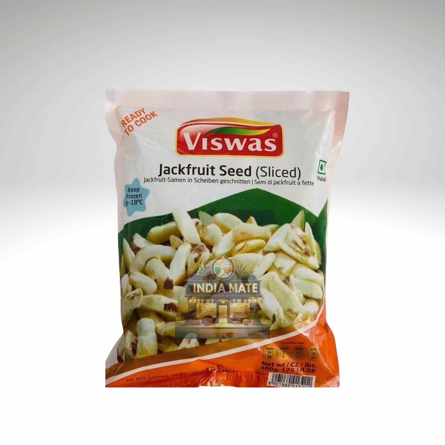 Viswas Jackfruit Seed sliced packaging on a white background